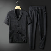 Renzo Castellani | Textured Summer Two-Piece Set For Men