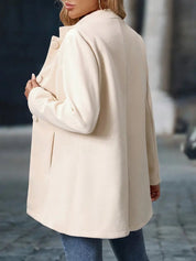 Aurélie Sinclair | Cream Stand-Collar Tailored Coat for Women