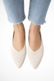 Beatrix Longford | Brown Pointed Toe Knit Flats for Women