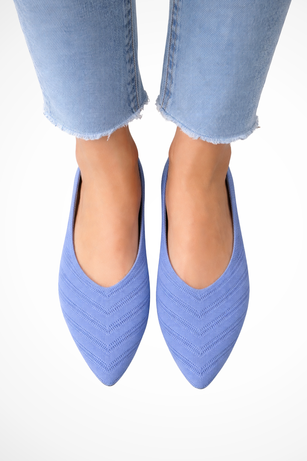 Beatrix Longford | Brown Pointed Toe Knit Flats for Women