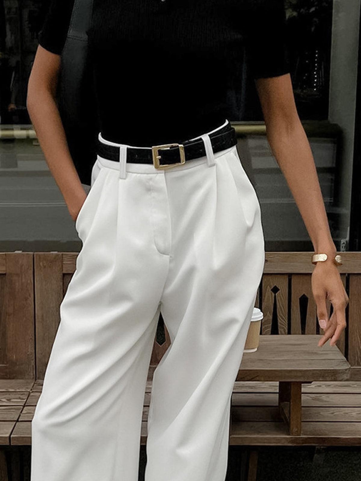 Élodie Marchand | Elegant High-Waist Wide Leg Trousers For Women