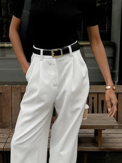 Élodie Marchand | Elegant High-Waist Wide Leg Trousers For Women