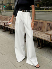 Élodie Marchand | Elegant High-Waist Wide Leg Trousers For Women