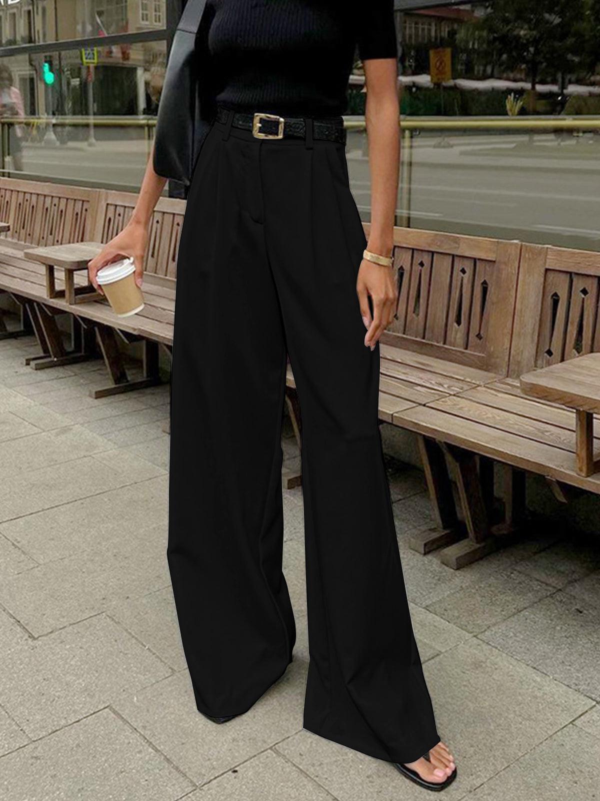 Élodie Marchand | Elegant High-Waist Wide Leg Trousers For Women