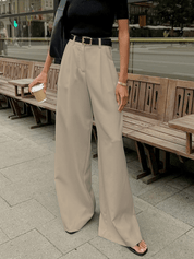 Élodie Marchand | Elegant High-Waist Wide Leg Trousers For Women