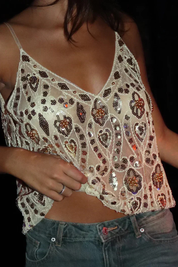 Bianca Moretti | Sequin Embellished Party Top for Women
