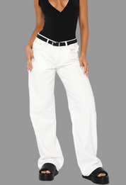 Bianca Moretti | Wide Leg White Jeans For Women