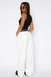 Bianca Moretti | Wide Leg White Jeans For Women