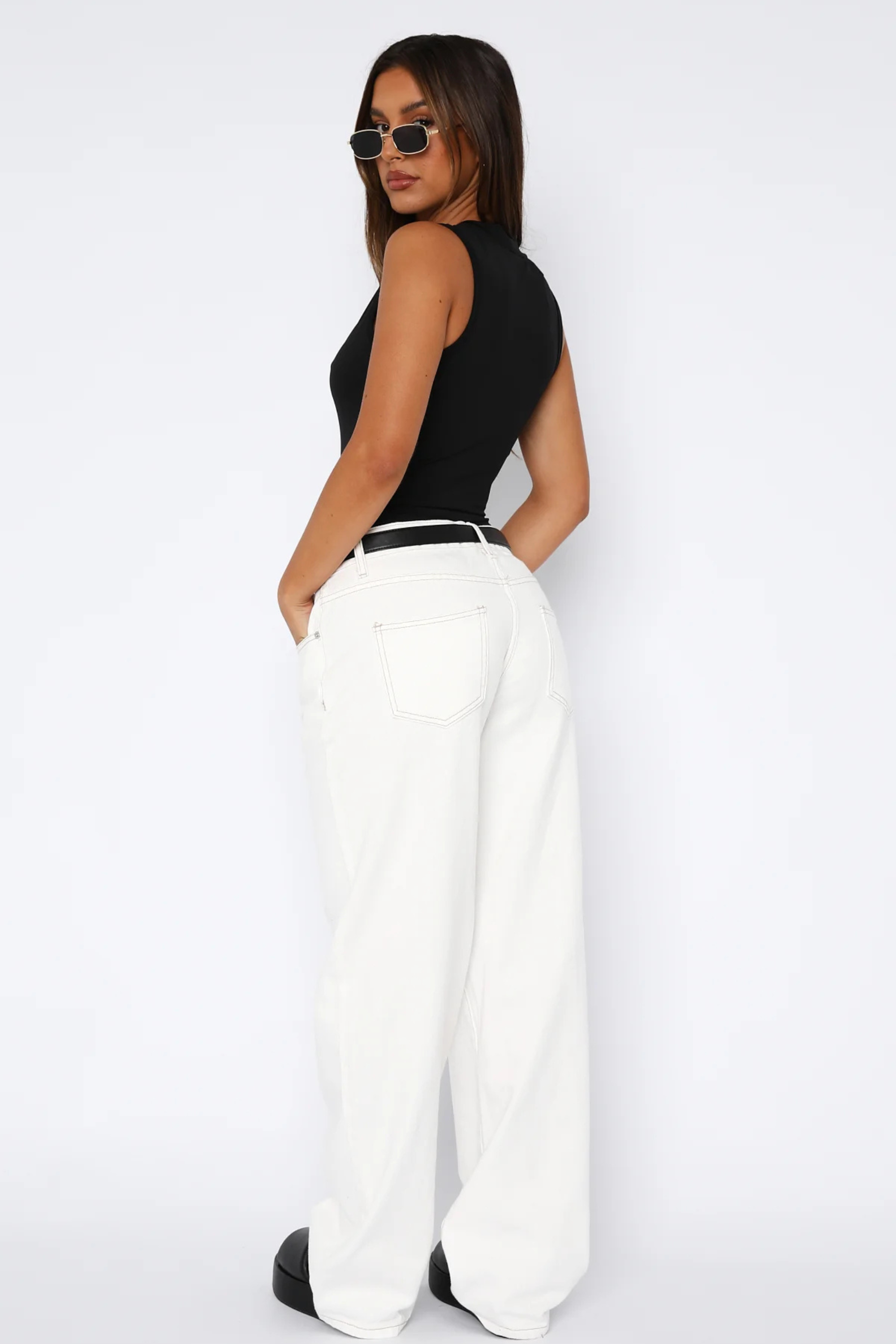 Bianca Moretti | Wide Leg White Jeans For Women
