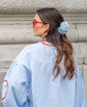 Lindsey Logan | Heart Detail Gingham Blouse For Women