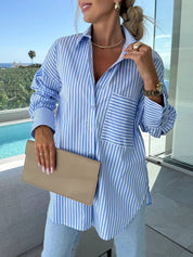 Amelia Sinclair | Luxury Striped Oversized Shirt For Women