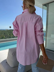 Amelia Sinclair | Luxury Striped Oversized Shirt For Women