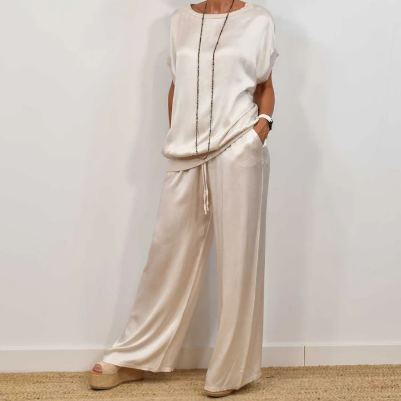 Camille Bellamy | Satin Lounge Co-Ord Set For Women