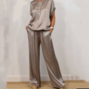 Camille Bellamy | Satin Lounge Co-Ord Set For Women