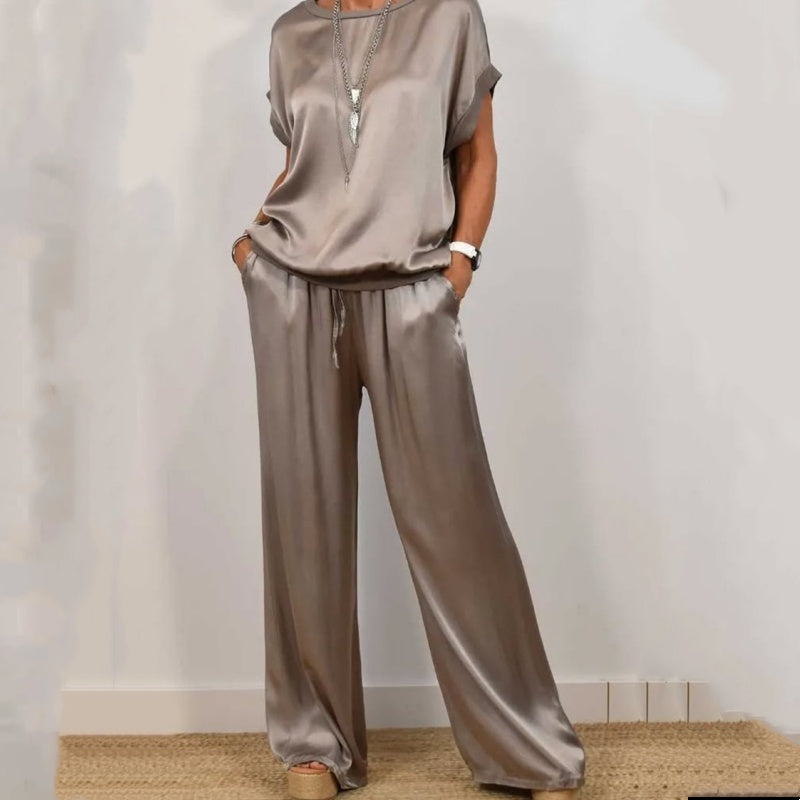 Camille Bellamy | Satin Lounge Co-Ord Set For Women