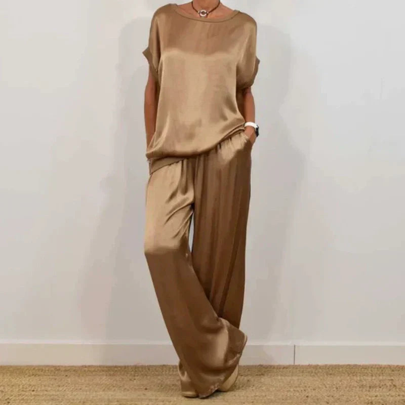 Camille Bellamy | Satin Lounge Co-Ord Set For Women