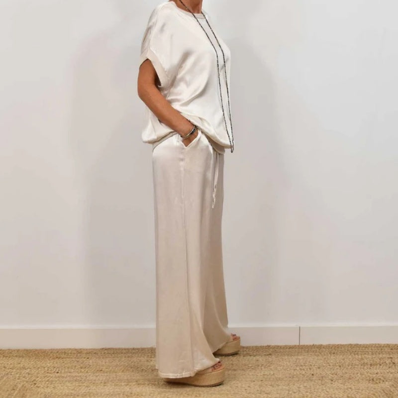 Camille Bellamy | Satin Lounge Co-Ord Set For Women