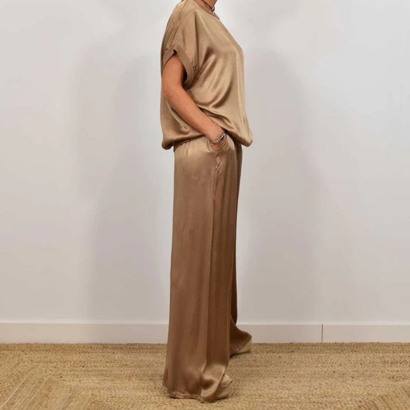 Camille Bellamy | Satin Lounge Co-Ord Set For Women