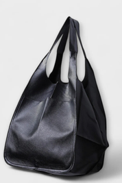 Anastasia Voclaire | Oversized Mustard PU Leather Tote Bag