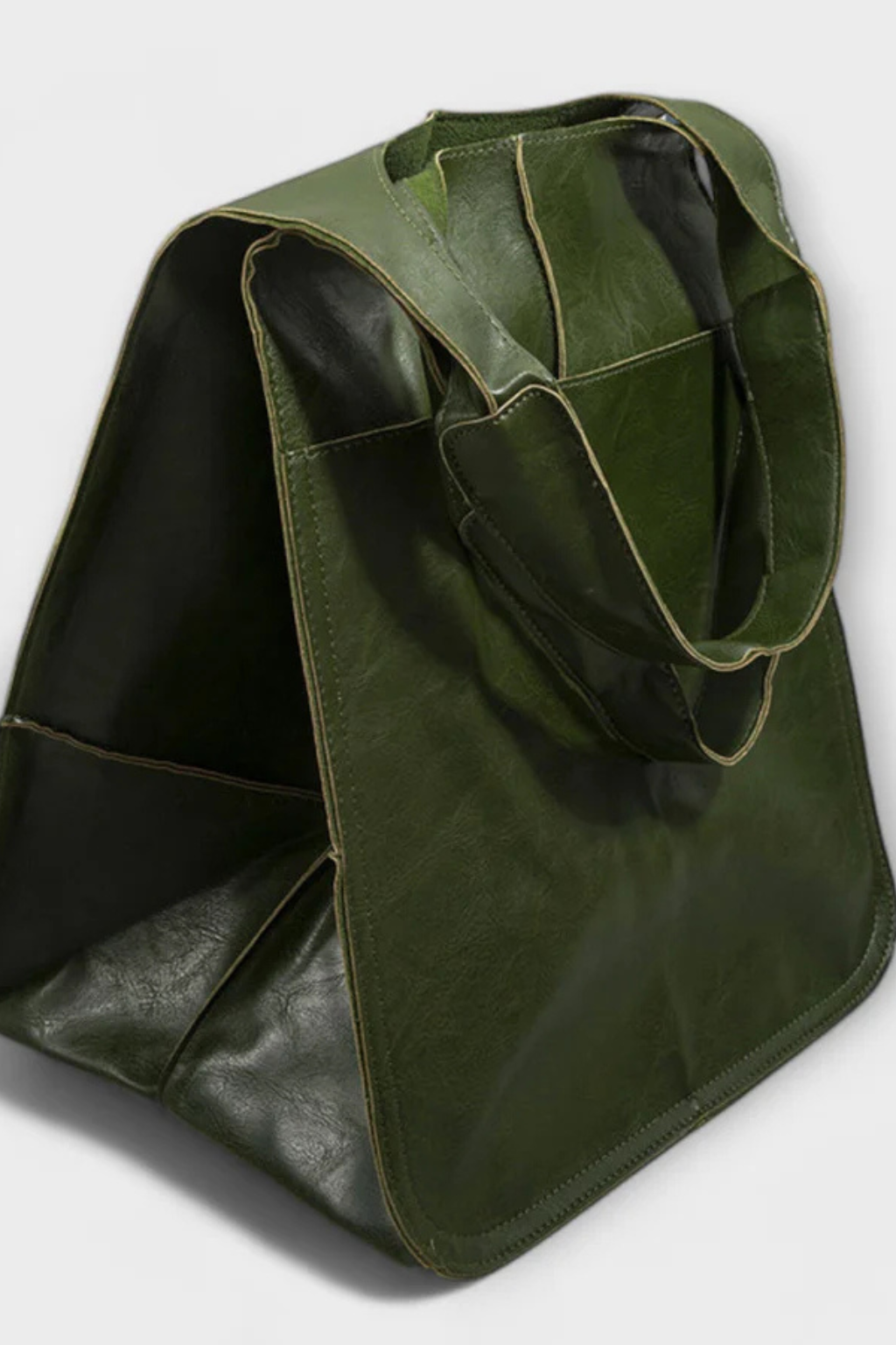 Anastasia Voclaire | Oversized Mustard PU Leather Tote Bag
