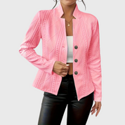 Celeste Vanbrough | White Textured Button-Front Blazer