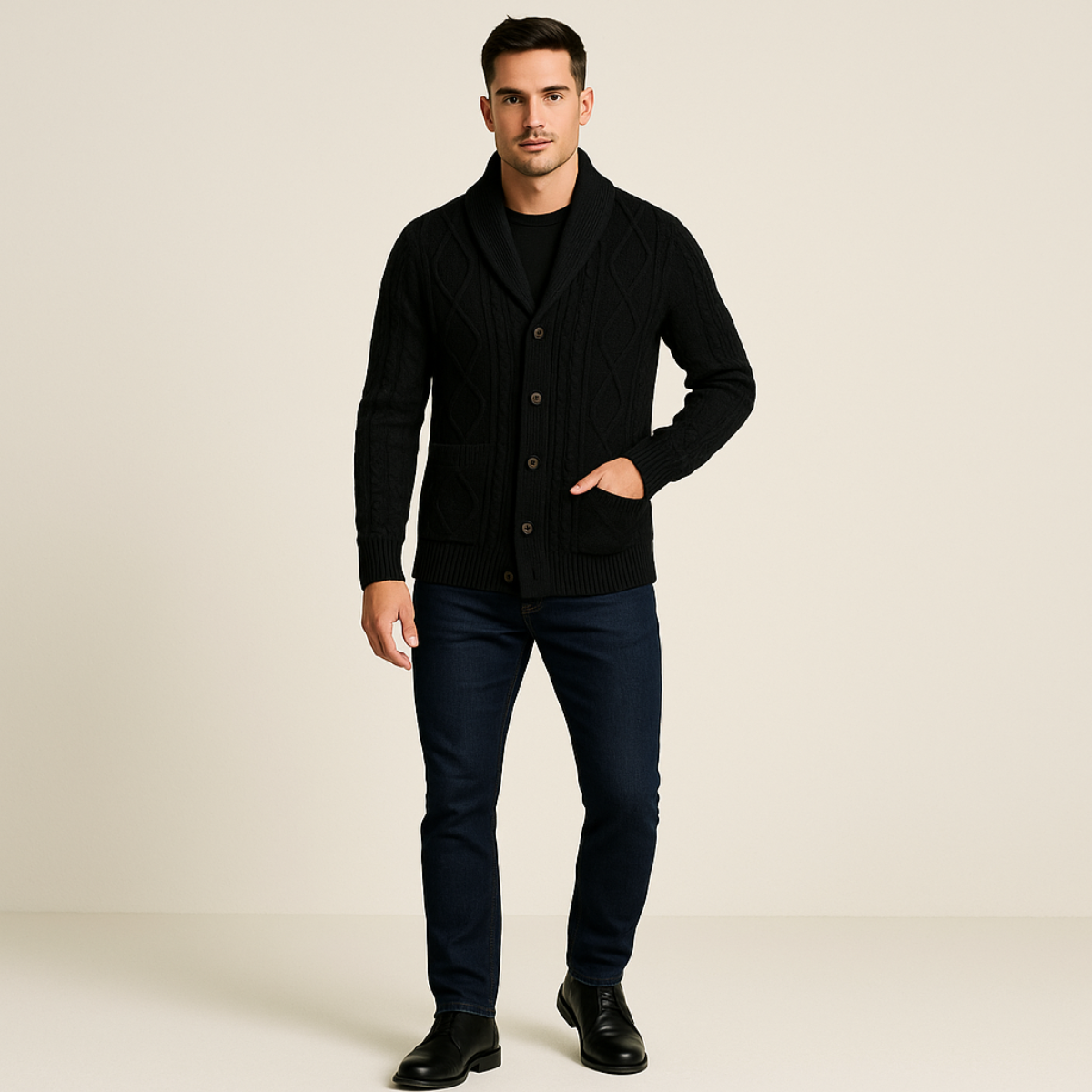 Sebastian Caldwell | Cable Knit Shawl Cardigan