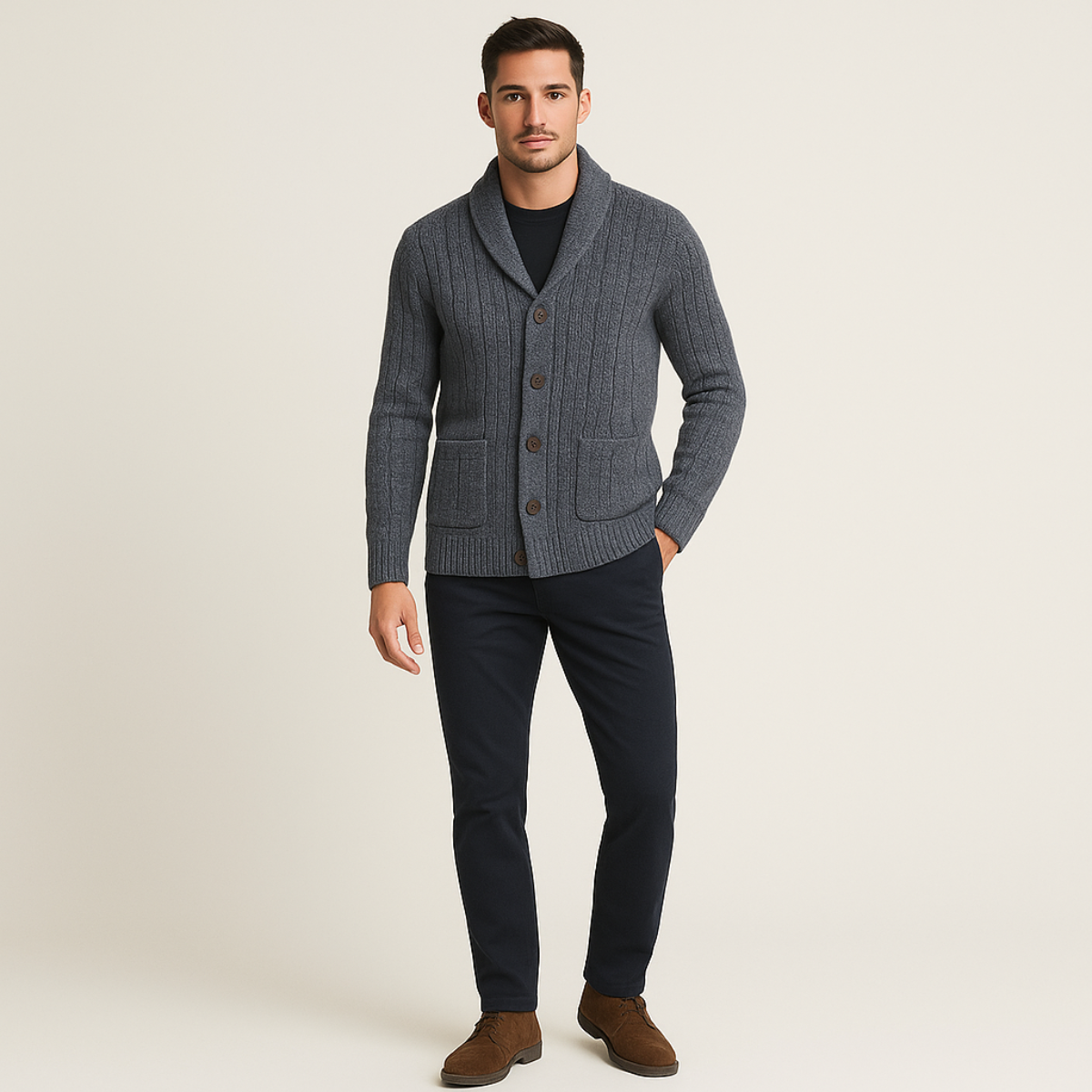 Sebastian Caldwell | Cable Knit Shawl Cardigan