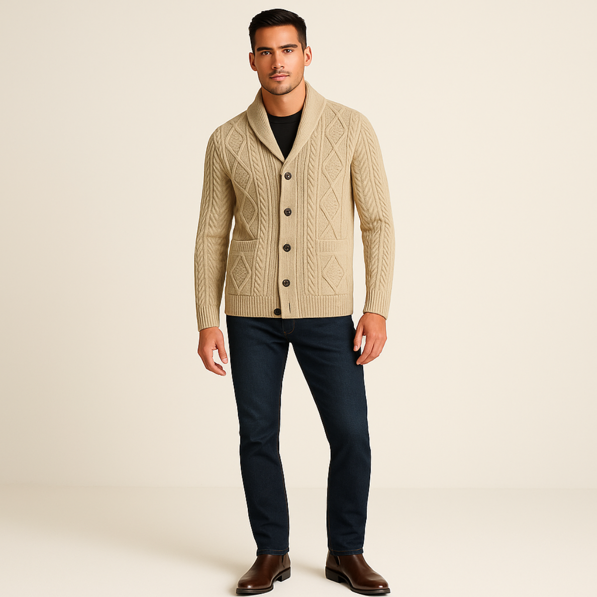 Sebastian Caldwell | Cable Knit Shawl Cardigan