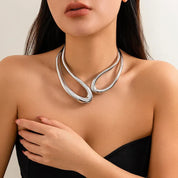 Mirielle Vanthorpe | Sculptural Silver Collar Necklace Set for Women