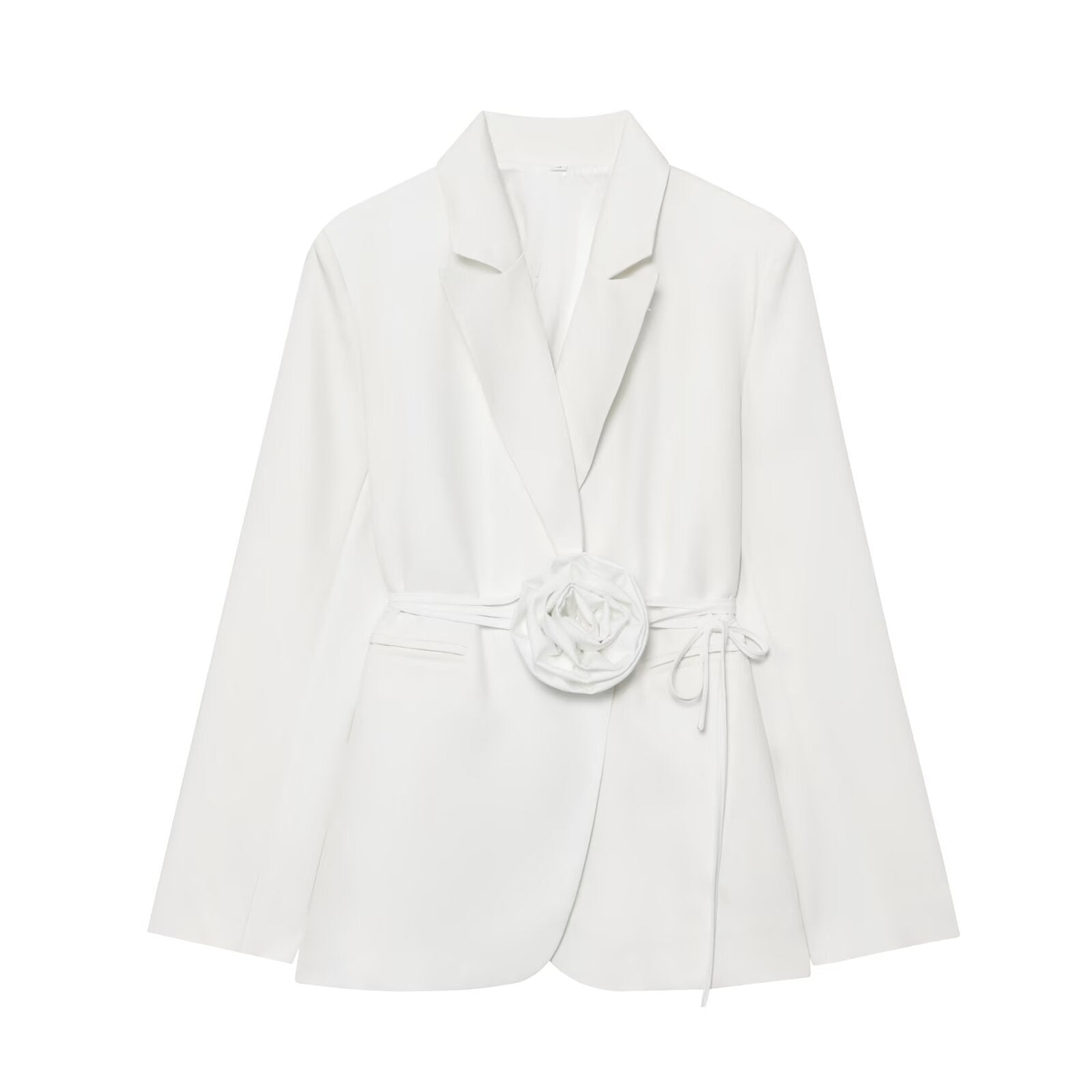 Céleste Vanbright | Light Blue Floral Belted Blazer for Women