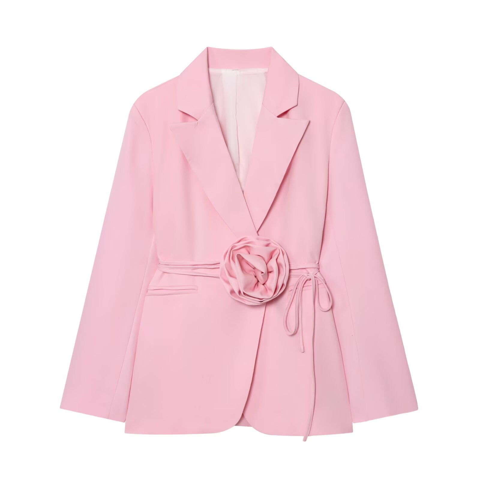Céleste Vanbright | Light Blue Floral Belted Blazer for Women