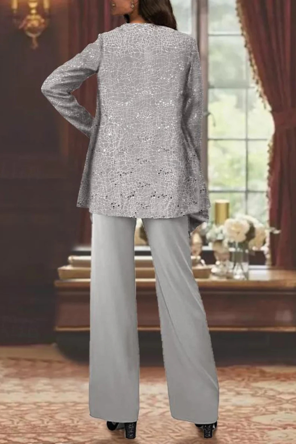 Celeste Moreau | Elegant Sequin Trouser Set For Women
