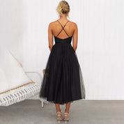 Éloise Vanthorpe | Brown Tulle Corset Midi Dress for Women