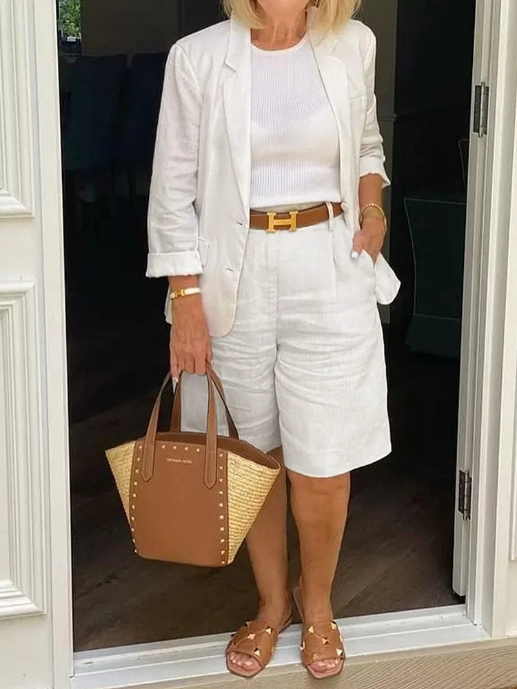 Charlotte Bellini | Elegant Linen Blazer Set For Women