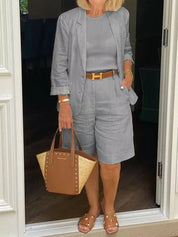 Charlotte Bellini | Elegant Linen Blazer Set For Women