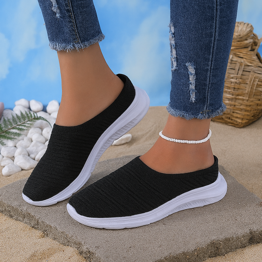 Léa Fontaine | Breathable Knit Slip-On Comfort Sneakers For Women