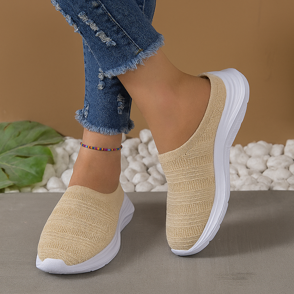 Léa Fontaine | Breathable Knit Slip-On Comfort Sneakers For Women