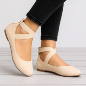 Céleste Moreau | Leopard Print Cross-Strap Ballet Flats For Women