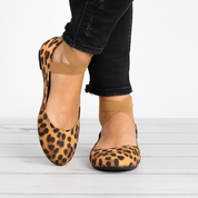 Céleste Moreau | Leopard Print Cross-Strap Ballet Flats For Women