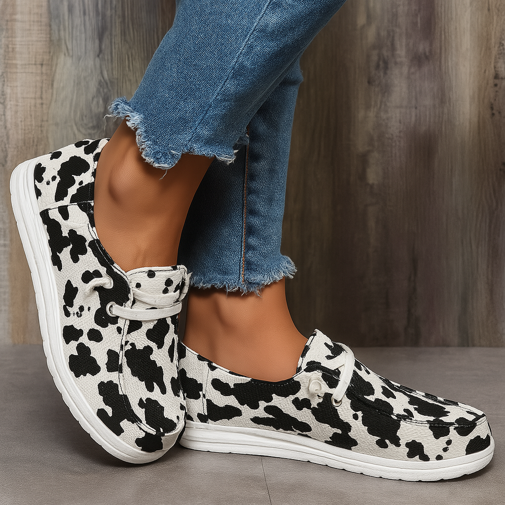 Émilie Laurent | Leopard Print Casual Slip-On Sneakers For Women