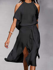 Vivienne Laurent | Flowing Halter Midi Dress For Women