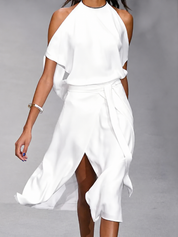 Vivienne Laurent | Flowing Halter Midi Dress For Women