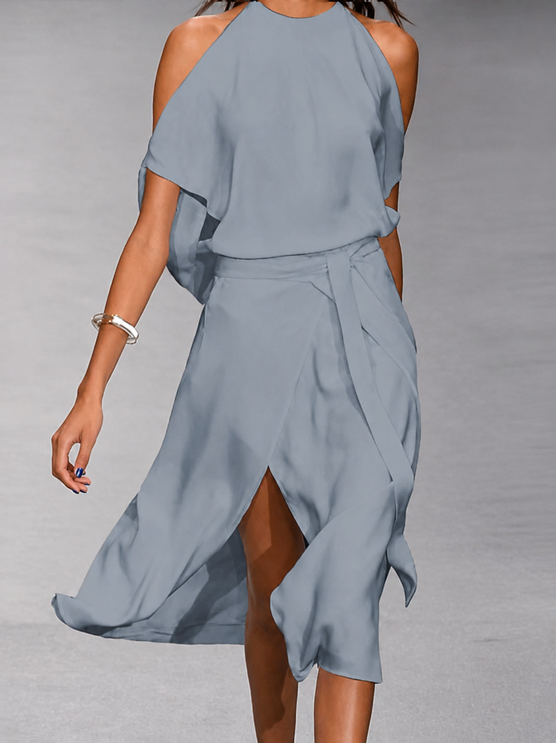 Vivienne Laurent | Flowing Halter Midi Dress For Women