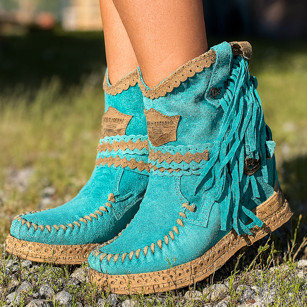Alessia Conti | Boho Fringe Ankle Boots For Women