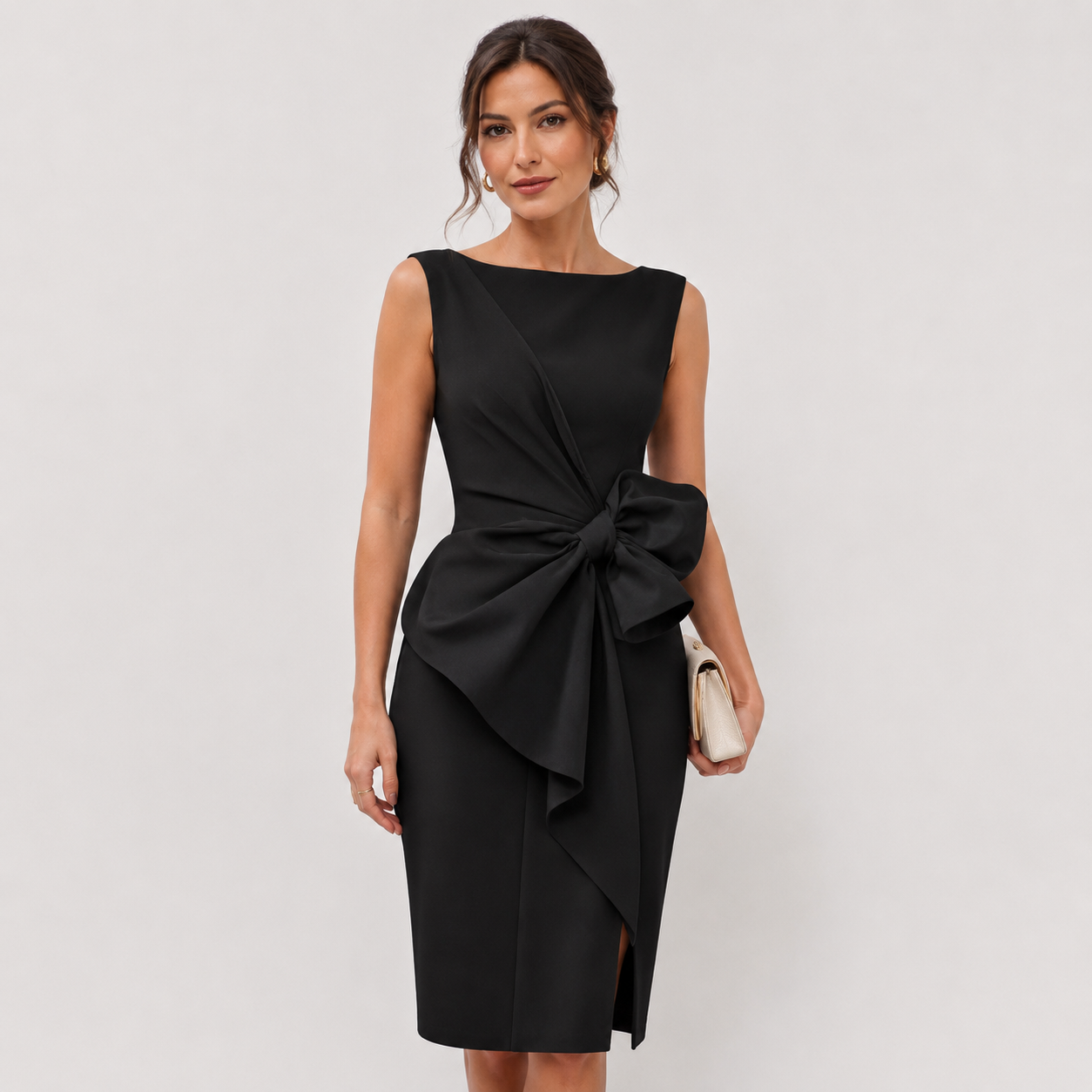 Isabella Whitmore | Elegant Bow Midi Dress For Women