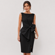 Isabella Whitmore | Elegant Bow Midi Dress For Women