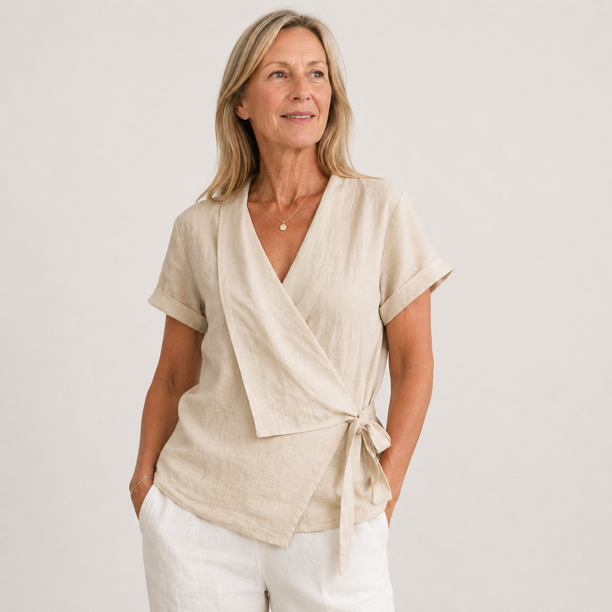 Charlotte Bennett | Wrap Tie Blouse For Women