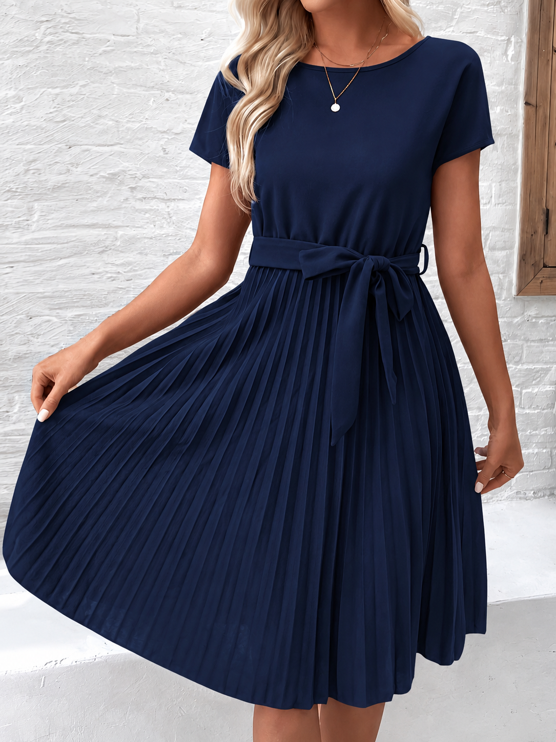 Genevieve Hartley | Pleated Midi Dress For Women