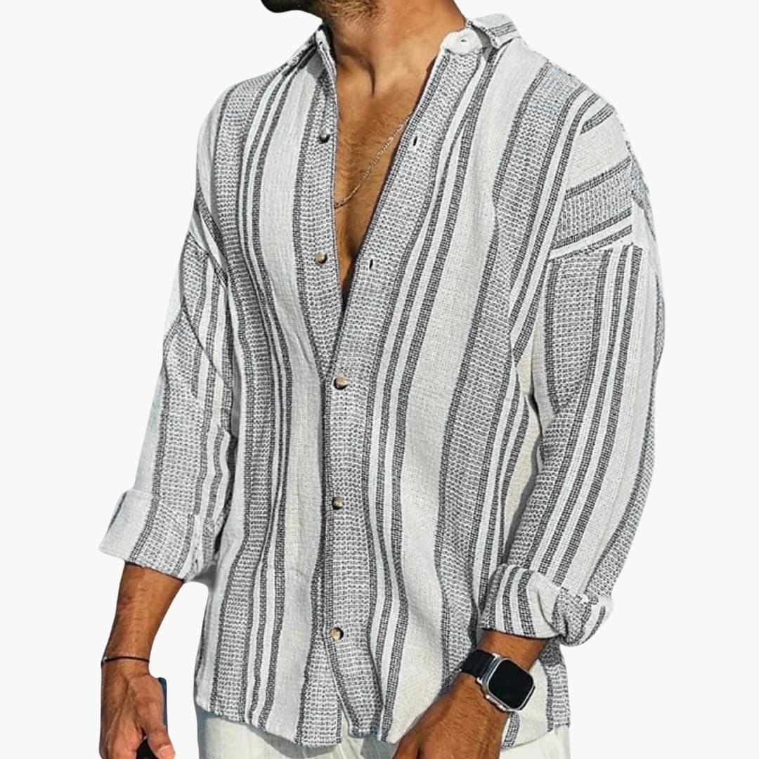 Lorenzo Vitale | Striped Linen Shirt For Men