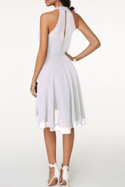 Isabeau Vanthorpe | Black Halter Neck Layered Chiffon Dress